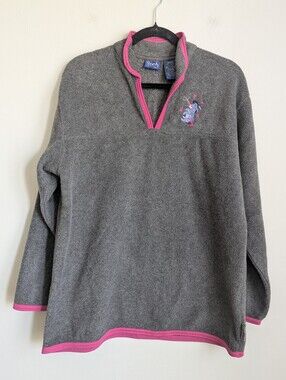 Vintage 90s Disney Gray Fleece "Eeyore" Pullover  M RARE Winnie The Pooh